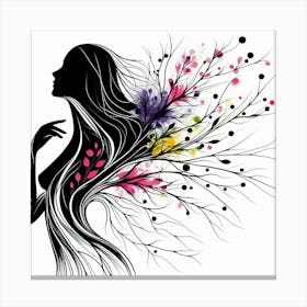 A woman’s silhouette 12 Canvas Print