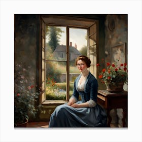 Lady By The Window Canvas Print