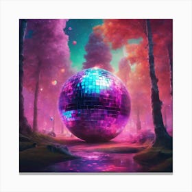 Disco Ball In The Forest 1 Canvas Print