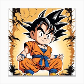 Kid Goku Painting (6) Canvas Print