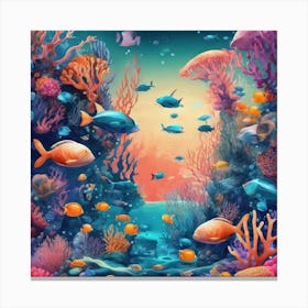 Coral Reef Background Canvas Print