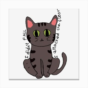 Funny Illustration Of A Innocent Cat Canvas Print