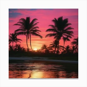 Sunset At The Beach 1 Canvas Print