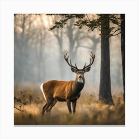 Deer In The Woods 84 Canvas Print