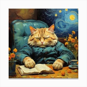 Van Gogh style, Cats 2 Canvas Print