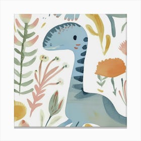 Cute Muted Therizinosaurus Dinosaur 3 Canvas Print