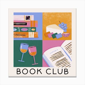Book Club Square Canvas Print