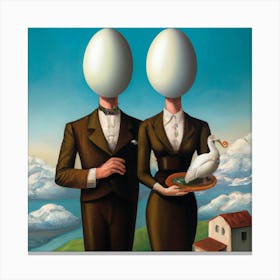 Couple With Eggs Canvas Print