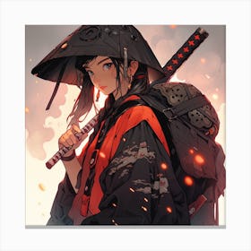 Samurai Girl Canvas Print