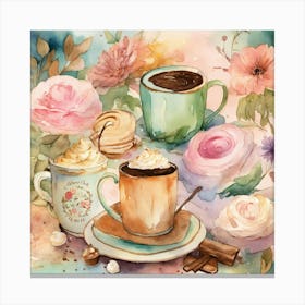 Coffee And Flowers Canvas Print