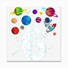 6 Years Old Sixth Birthday Boy Space Astronaut 6th Birthday Canvas Print