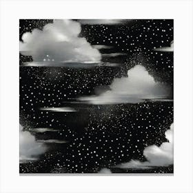 Silver puffy clouds Canvas Print