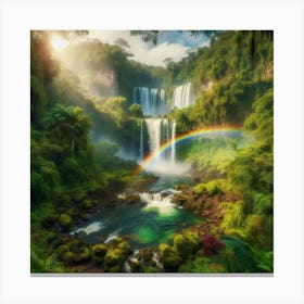 Rainbow In The Jungle 2 Canvas Print