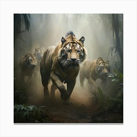 Tiger In The Jungle 4 Canvas Print