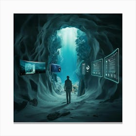 Man In A Cave Canvas Print