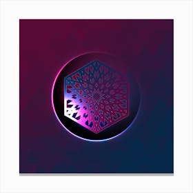 Geometric Neon Glyph on Jewel Tone Triangle Pattern 423 Canvas Print
