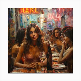 Night At The Bar 1 Canvas Print