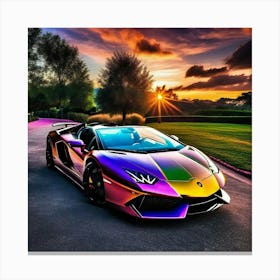 Rainbow Lamborghini 3 Canvas Print