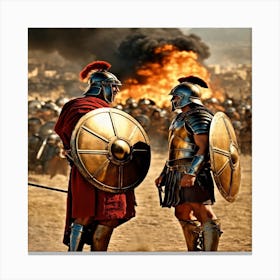 Two Spartan Warriors Canvas Print