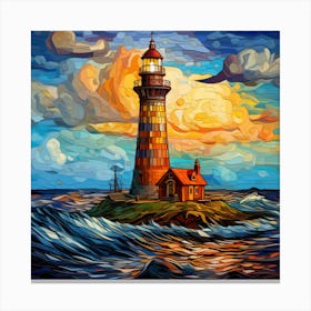 Lighthouse At Sunset Canvas Print