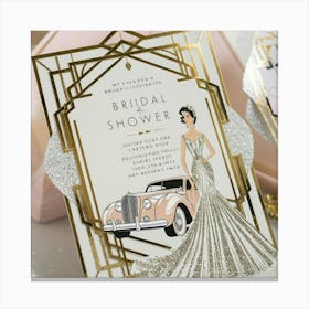 Bridal Shower Invitation Canvas Print