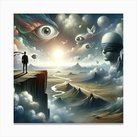 Blindfolded visionary Canvas Print