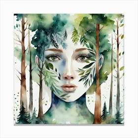 Woman In The Forest 1 Canvas Print