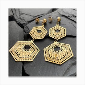 Hexagonal Earrings Canvas Print