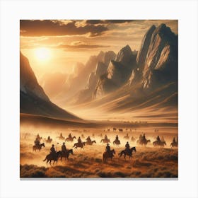 Horses In The Desert Canvas Print