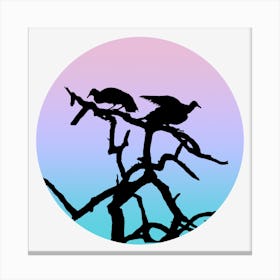 Birds Bird Vultures Tree Branches Canvas Print
