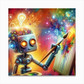 Robot Artist 1 Canvas Print