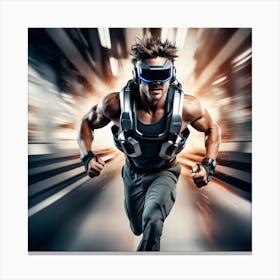 Running Man In Vr Canvas Print