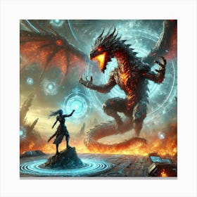 Empress Lian Dragon Summoning Sci Fi Canvas Print