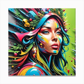 Colorful Woman Abstract 1 Canvas Print