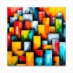 City Of Utopia Abstract City Painting Canvas Print