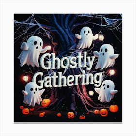 Happy halloween Illustration Spooky Horror devi background4 (2) Canvas Print