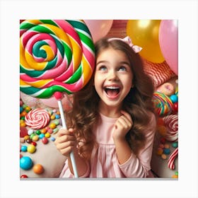 Lollipop Girl Canvas Print