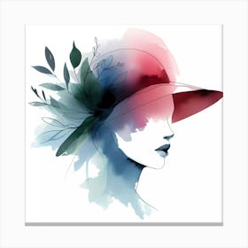 Portrait Of A Woman In A Hat 2 Canvas Print