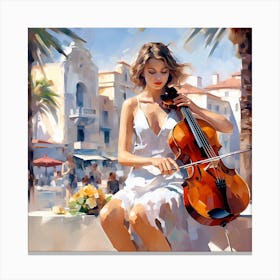 Cellist Canvas Print