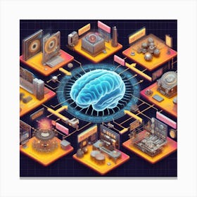 Isometric Concept Of Artificial Intelligence Canvas Print