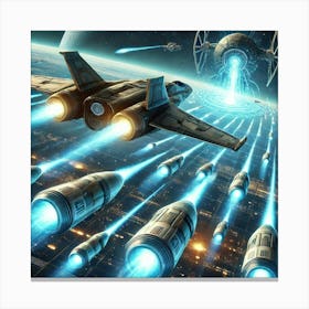 A Sci Fi Depiction Of A Peacekeeper Scout Emp Missiles Canvas Print