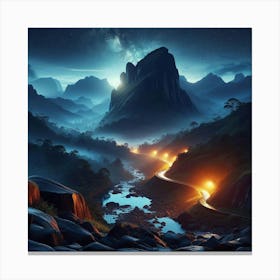 Night In The Mountains Canvas Print