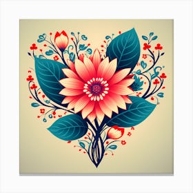 Heart Shaped Flower Canvas Print