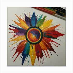 Rainbow Splatter Canvas Print