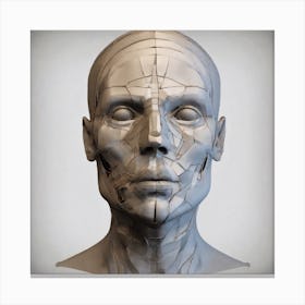 Human Head 3d Model Canvas Print