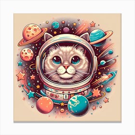 Cat In Space 4 Canvas Print