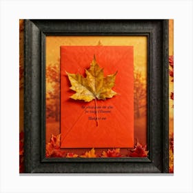 An Autumnal Scene Captured In Ultra Realistic Detail Showcases A Leaf Of Vibrant Orange Hue Profoun (1) 1 Canvas Print