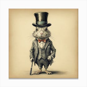 Rabbit In Top Hat 10 Canvas Print