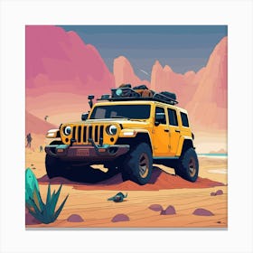 Jeep In The Desert 2 Canvas Print