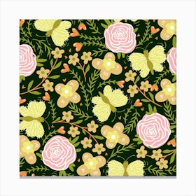 Floral Seamless Pattern Canvas Print